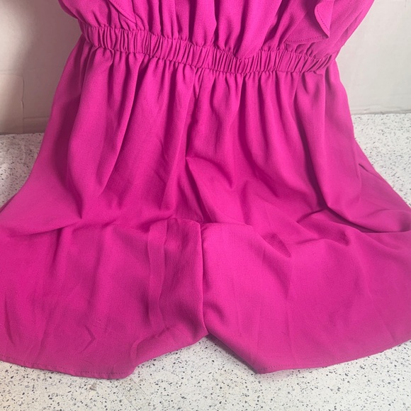 Pink Ruffle Button-Down romper - Picture 5 of 6
